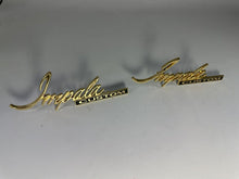 Load image into Gallery viewer, 1971-1976 Two Impala Custom Script Emblem Coupe Rear Sail Panel Badge 24K Gold
