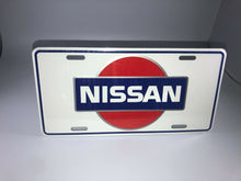 Load image into Gallery viewer, Fits Nissan Embossed Auto License Plate Standard Size: 11.75&quot; wide x 6&quot;
